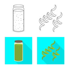 Vector illustration of protein and sea icon. Set of protein and natural vector icon for stock.