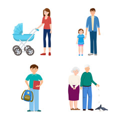 Vector design of family and people symbol. Set of family and avatar stock symbol for web.