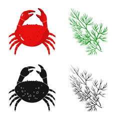 Vector design of taste and product icon. Collection of taste and cooking vector icon for stock.