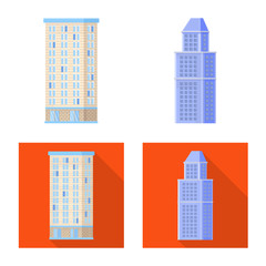Naklejka premium Vector illustration of municipal and center symbol. Collection of municipal and estate stock vector illustration.