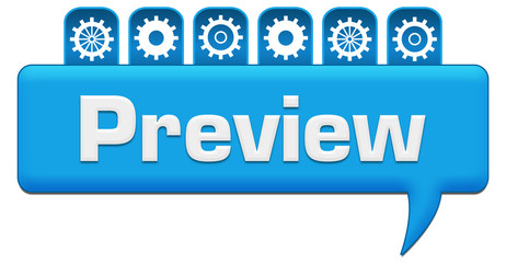 Preview Blue Comment With Gears Symbols On Top 