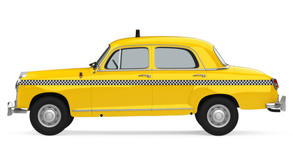 Fototapeta na wymiar Vintage Taxi Isolated