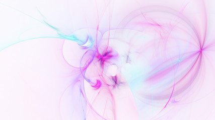 Fototapeta na wymiar Abstract transparent purple and blue crystal shapes. Fantasy light background. Digital fractal art. 3d rendering.