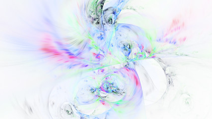 Fototapeta na wymiar Abstract transparent blue and green crystal shapes. Fantasy light background. Digital fractal art. 3d rendering.
