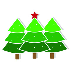  Winter forest outline icon