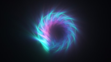 Abstract transparent pink and blue crystal shapes. Fantasy light background. Digital fractal art. 3d rendering.