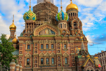 Obraz premium Church of the Savior on Spilled Blood or Cathedral of the Resurrection of Christ is one of the main sights of Saint Petersburg, Russia