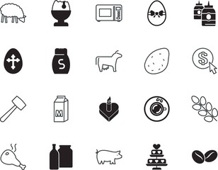 Fototapeta premium food vector icon set such as: mobile, money, industry, male, mustard, grow, electric, piggy, nobody, whisk, farming, seeds, fat, harvest, appliances, electrical, eating, per, modern, whole, calf