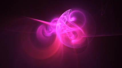 Abstract transparent purple crystal shapes. Fantasy light background. Digital fractal art. 3d rendering.