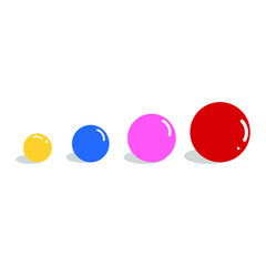 Four colored balls. Illustration. White background