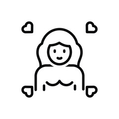 Black line icon for girlfriend