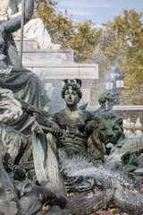Obraz premium Esplanade des Quinconces, fontain of the Monument aux Girondins in Bordeaux. France