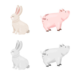 Vector design of breeding and kitchen icon. Set of breeding and organic vector icon for stock.