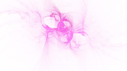 Fototapeta na wymiar Abstract transparent pink crystal shapes. Fantasy light background. Digital fractal art. 3d rendering.