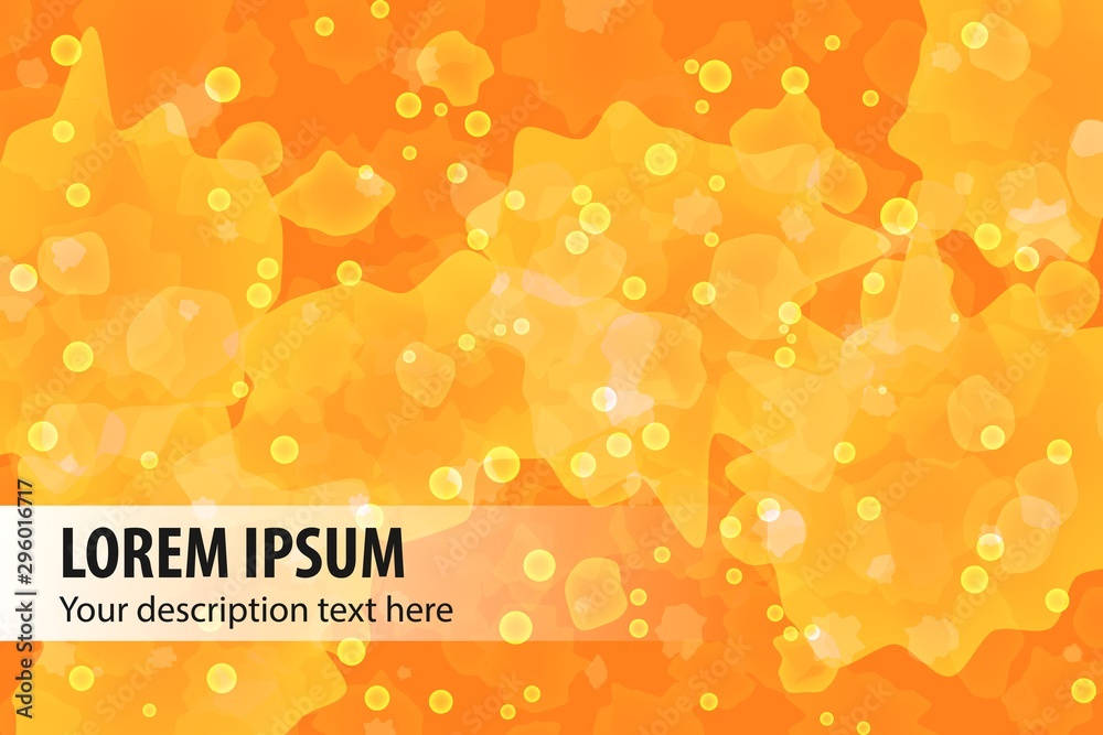 Wall mural orange vector background with bubbles and bent spots for web and mobile