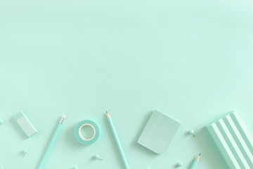 Border frame made of mint stationery