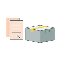 Box. Delivery. Signed document icon. Mobile concept and web design