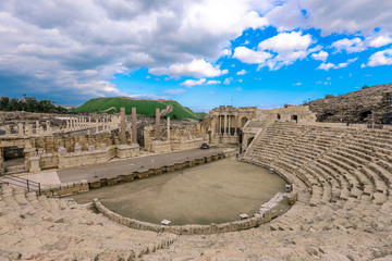 Ancient Amphitheater in the Beit She'an Park, Israel