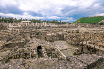 View to the Ancient Stone Buildings in the Beit She'an Park, Israel