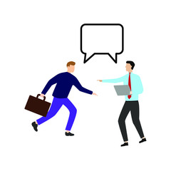  Dialog window icon. Speech bubble. Flat cartoon character isolated on white background