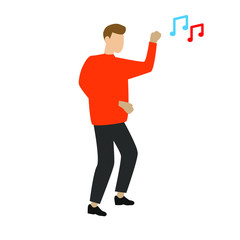 People dancing.Flat cartoon character isolated on white background