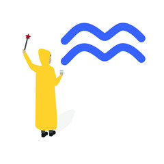 Aquarius web icon Flat cartoon character isolated on white background