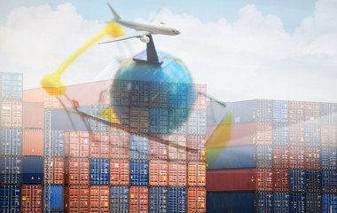 Containers logistics export import cargo ship Air carrier Trade tariffs Customs Duty tax Tariff...