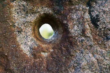 Hole of mill stone.