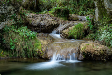 Naklejka na ściany i meble stream in a rocks and grass