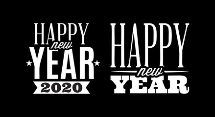 Vector template with congratulation for the new 2020 year