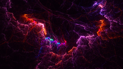 3D rendering abstract colorful fractal light background