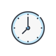 Time color line icon. Clock and watch vector outline colorful sign.