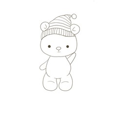  Winter Coloring book with a little bear