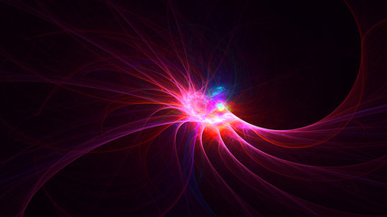 3D rendering abstract colorful fractal light background