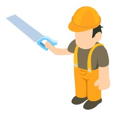 Carpenter icon. Isometric illustration of carpenter vector icon for web