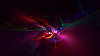 3D rendering abstract colorful fractal light background