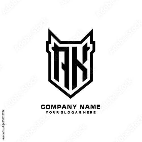 Initial Letter Ak Shield Vector Logo Template Illustration Design Black Color Wall Mural Muchammad Initial Letter Ak Shield Vector Logo Template Illustration Design Black Color Wall Mural Muchammad