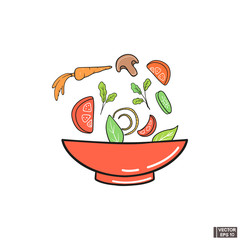 Salad Icon, dish with vegetables and herbs in it
