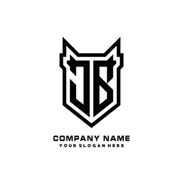 Initial letter JB Shield vector Logo Template Illustration Design, black color