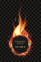 Transparent realistic fire flame frame for your logo or brand © JL-art