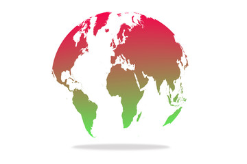 globe earth map red hot background