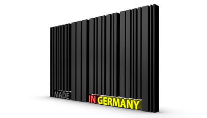 Barcode Made In Germany - 3D Illustration - Isolated On White Background