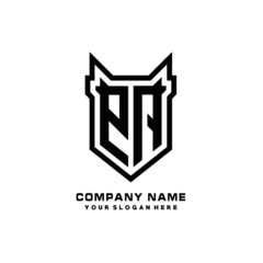 Initial letter PA Shield vector Logo Template Illustration Design, black color