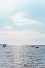 Naklejka premium boat in the sea