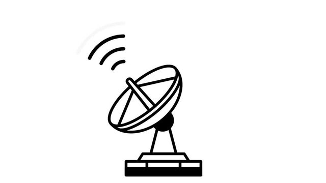 Radar sending a signal into space - animated icon with an alpha channel.