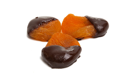 dried fruits in chocolate isolated