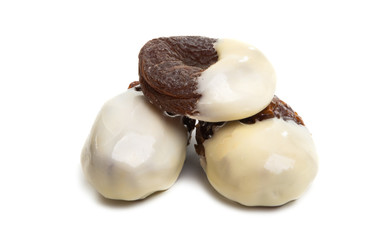 dried fruits in chocolate isolated