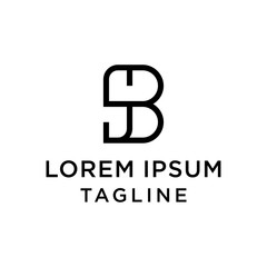 initial letter logo BS, SB logo template 