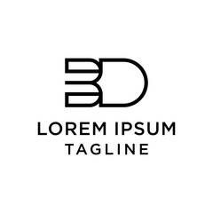 initial letter logo BD, DB logo template