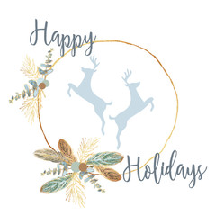 Happy Holidays with dancing reindeer 